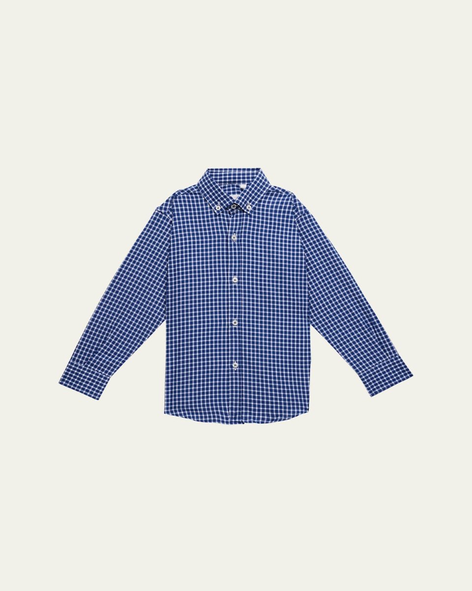 Boy's Checkered Button Down Shirt, Size 4-12
